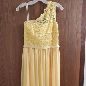 David's Bridal dress. Size 12. Soft Yellow.